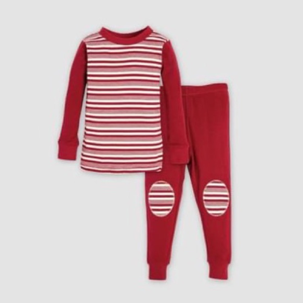 Burt’s Bee’s Red Striped 0-3M PJ’s 2-piece set